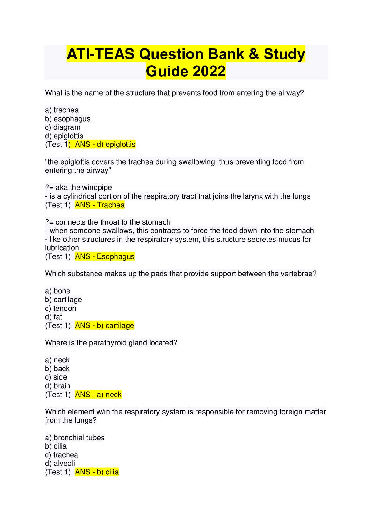 Preview image for ATI-TEAS Question Bank & Study Guide 2022